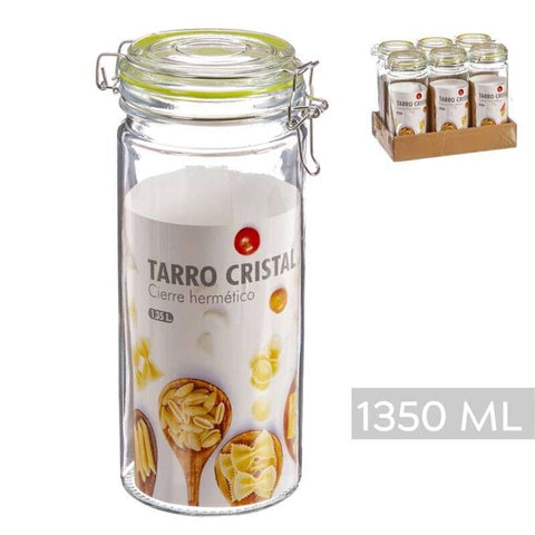 Tarro Cristal Tapa Hermetico 1350 ml